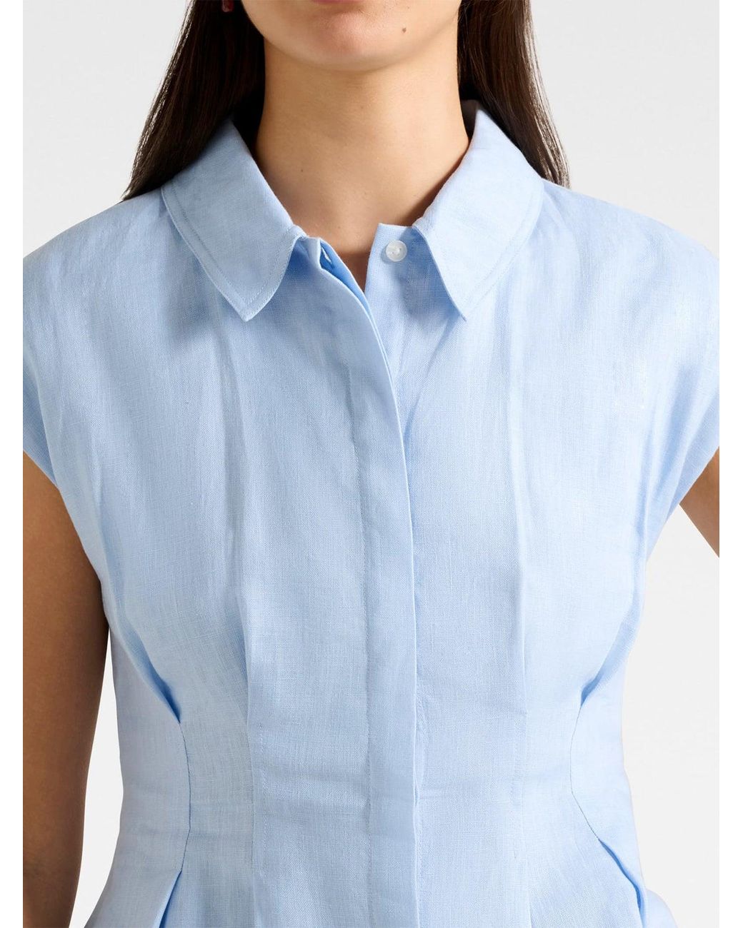 Forever New Blue Carina Pleated Shirt