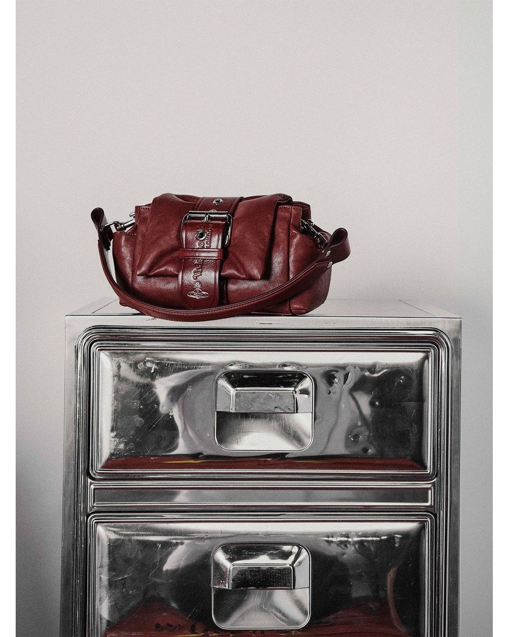 Vivienne Westwood Purple Hazel Treasure Shoulder Bag Burgundy