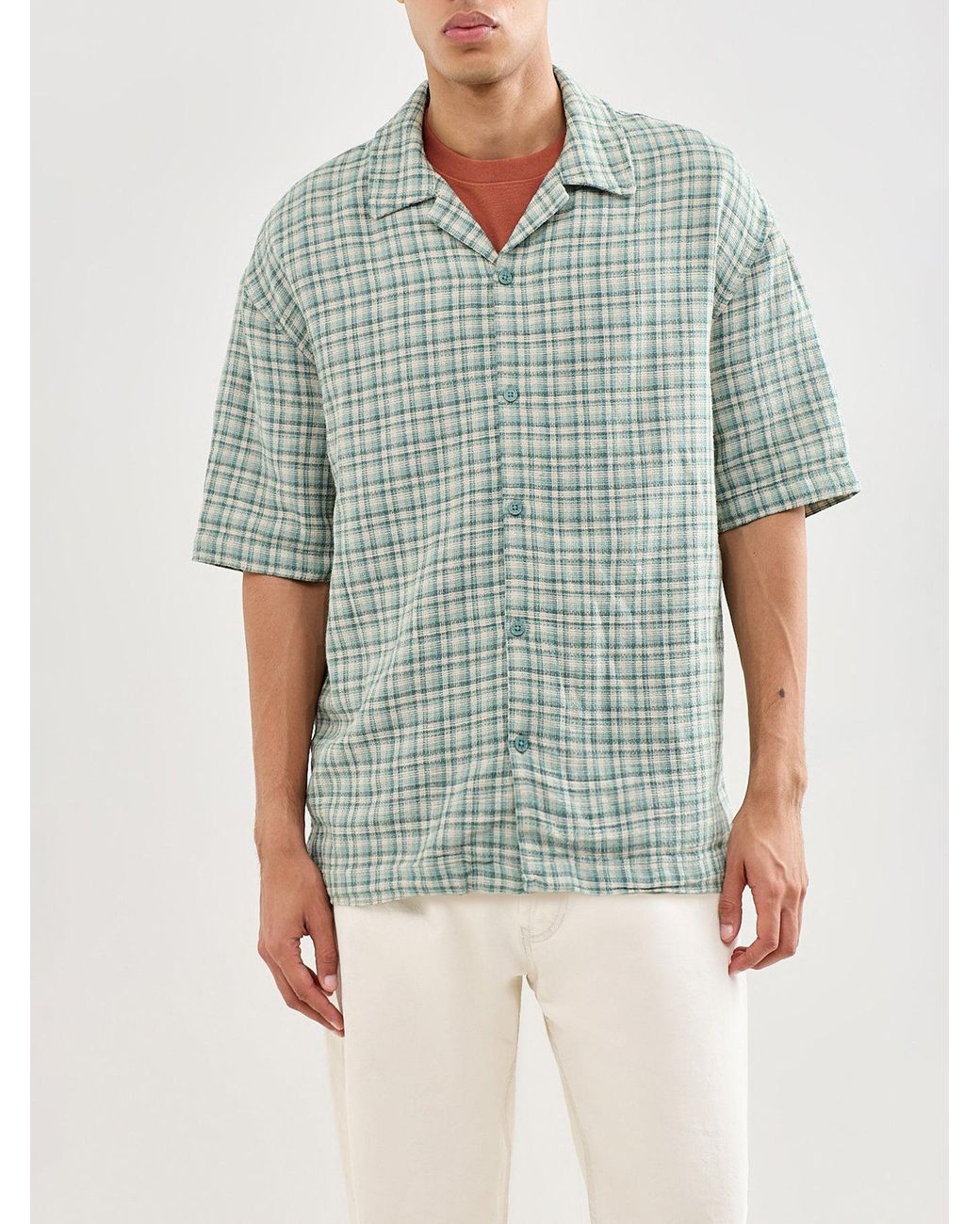 Only & Sons Blue Trev Structured Check Shirt for men