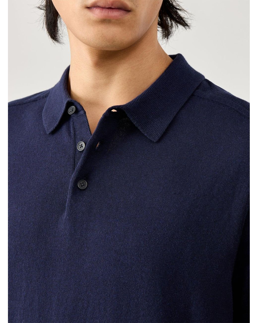 SELECTED Blue Short Sleeves Knitwear Polo for men
