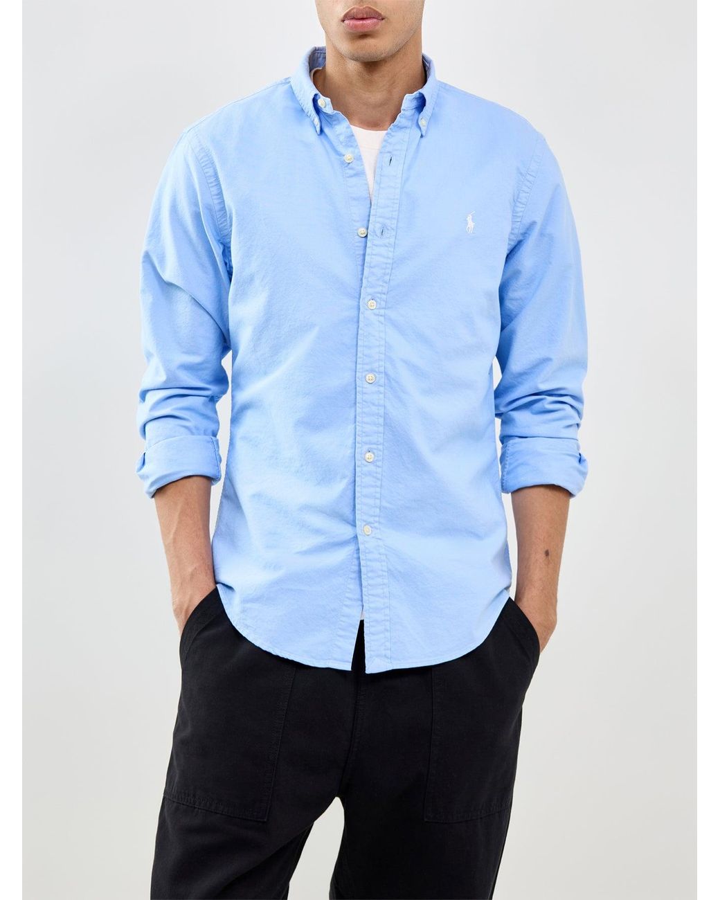 Polo Ralph Lauren Slim Fit Oxford Shirt in Blue for Men | Lyst UK