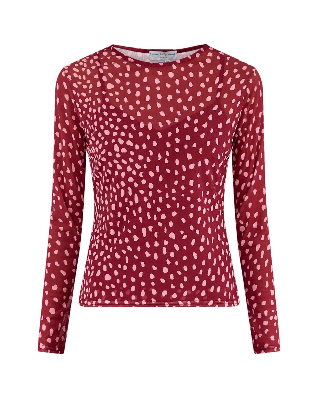Never Fully Dressed Red Deer Mesh Long Sleeve Top