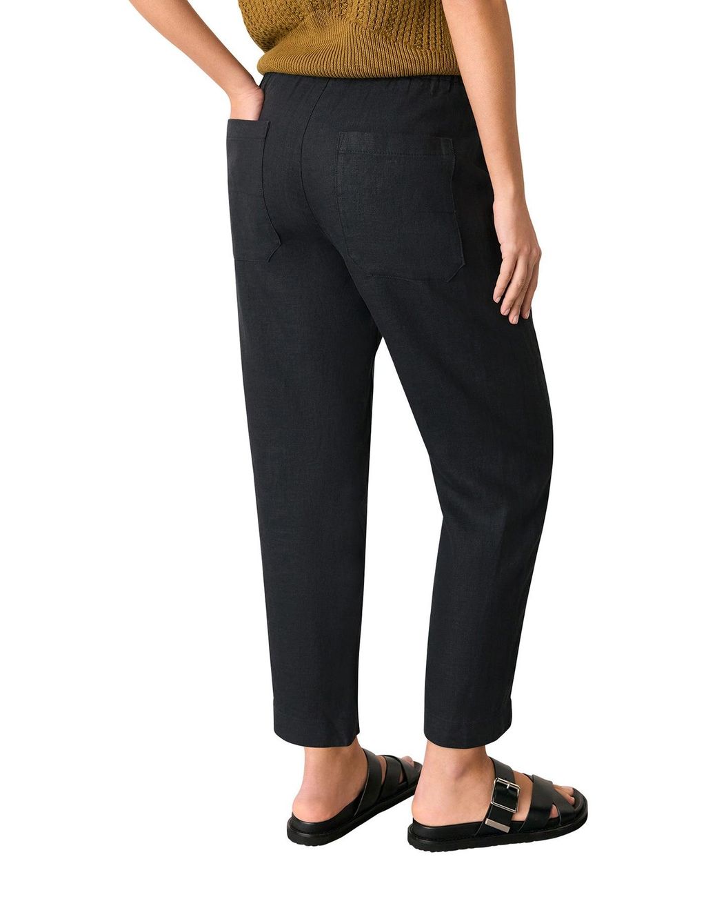 Whistles Black Barrel Leg Trouser