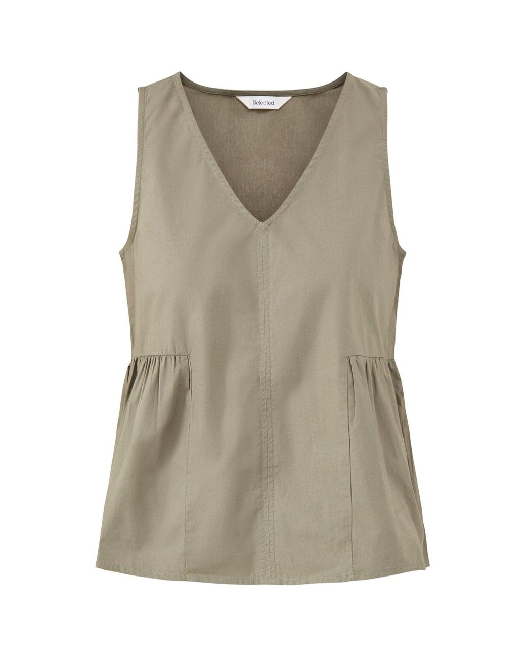 SELECTED Green Blair Sleeveless Peplum Top