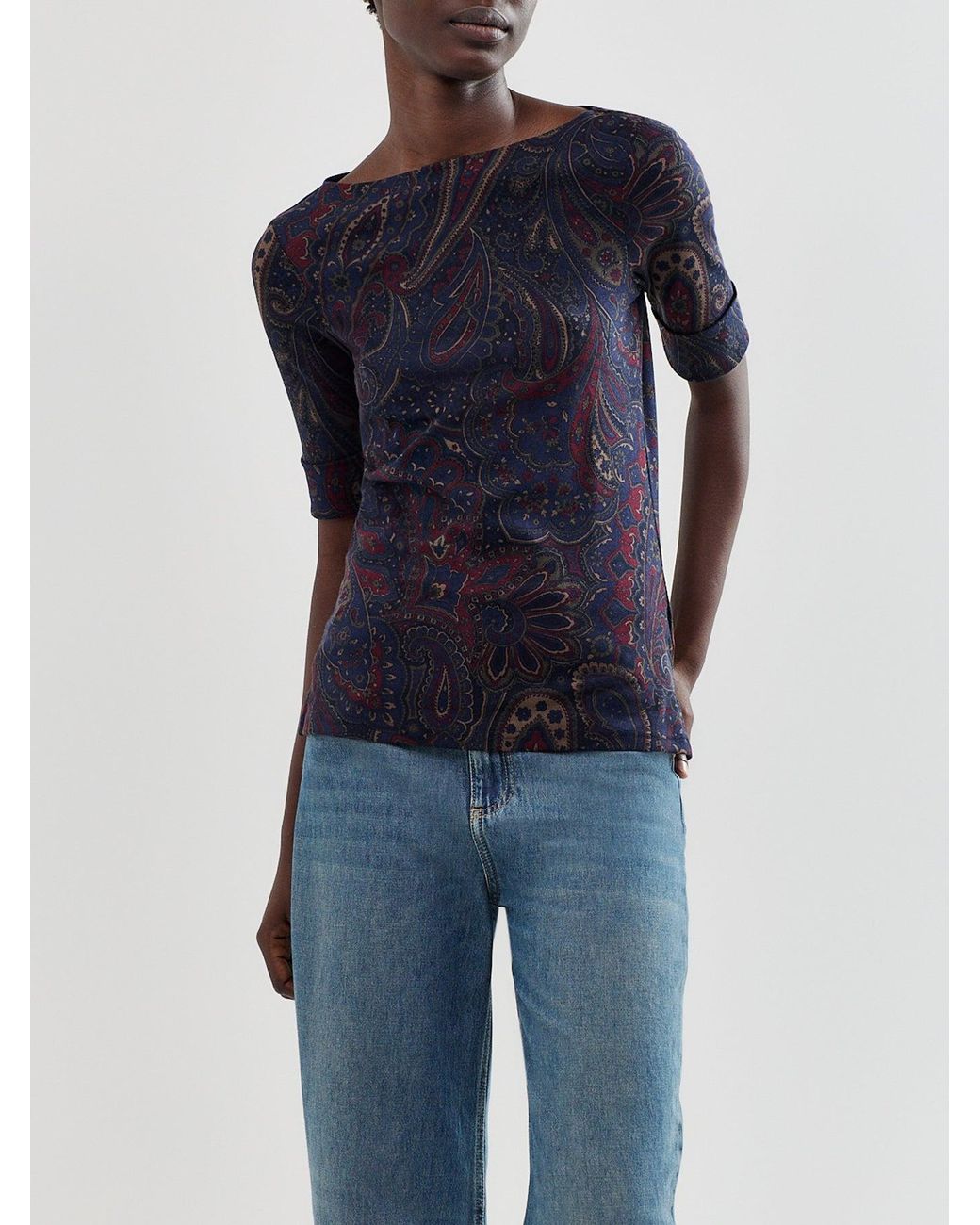 Ralph Lauren Blue Blend Knitted T-Shirt, Cotton