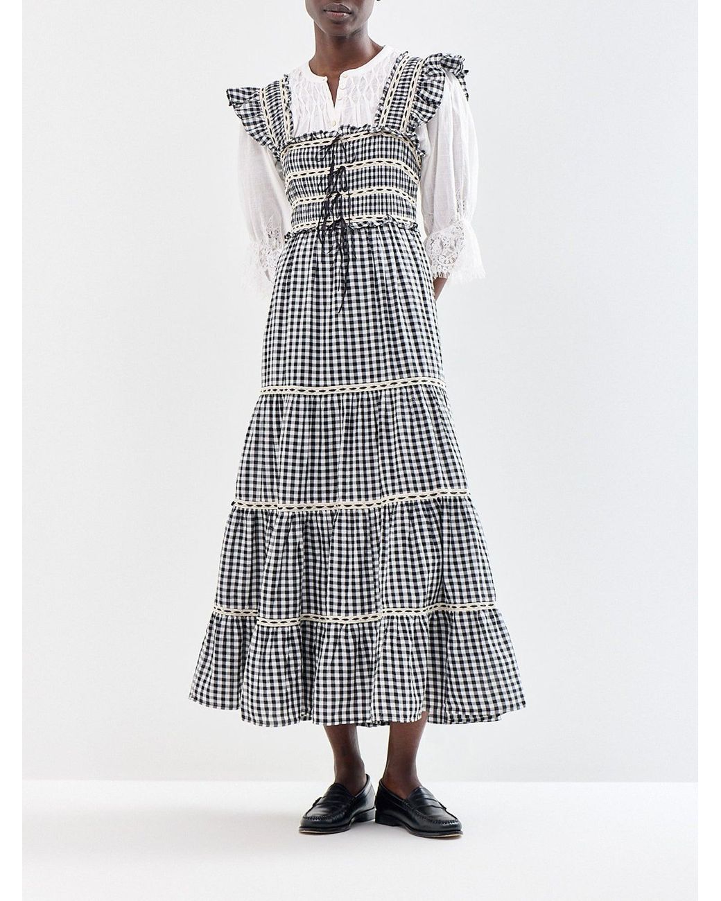 Rixo White Chandra Midi Dress Multi