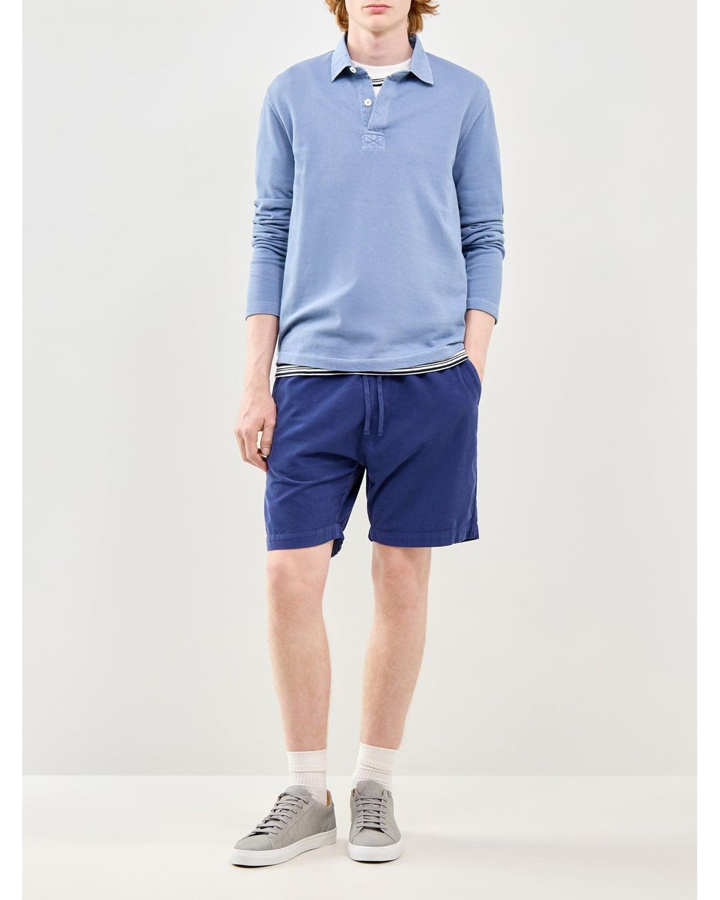 Hartford Blue Long Sleeve Rugby Shirt for men