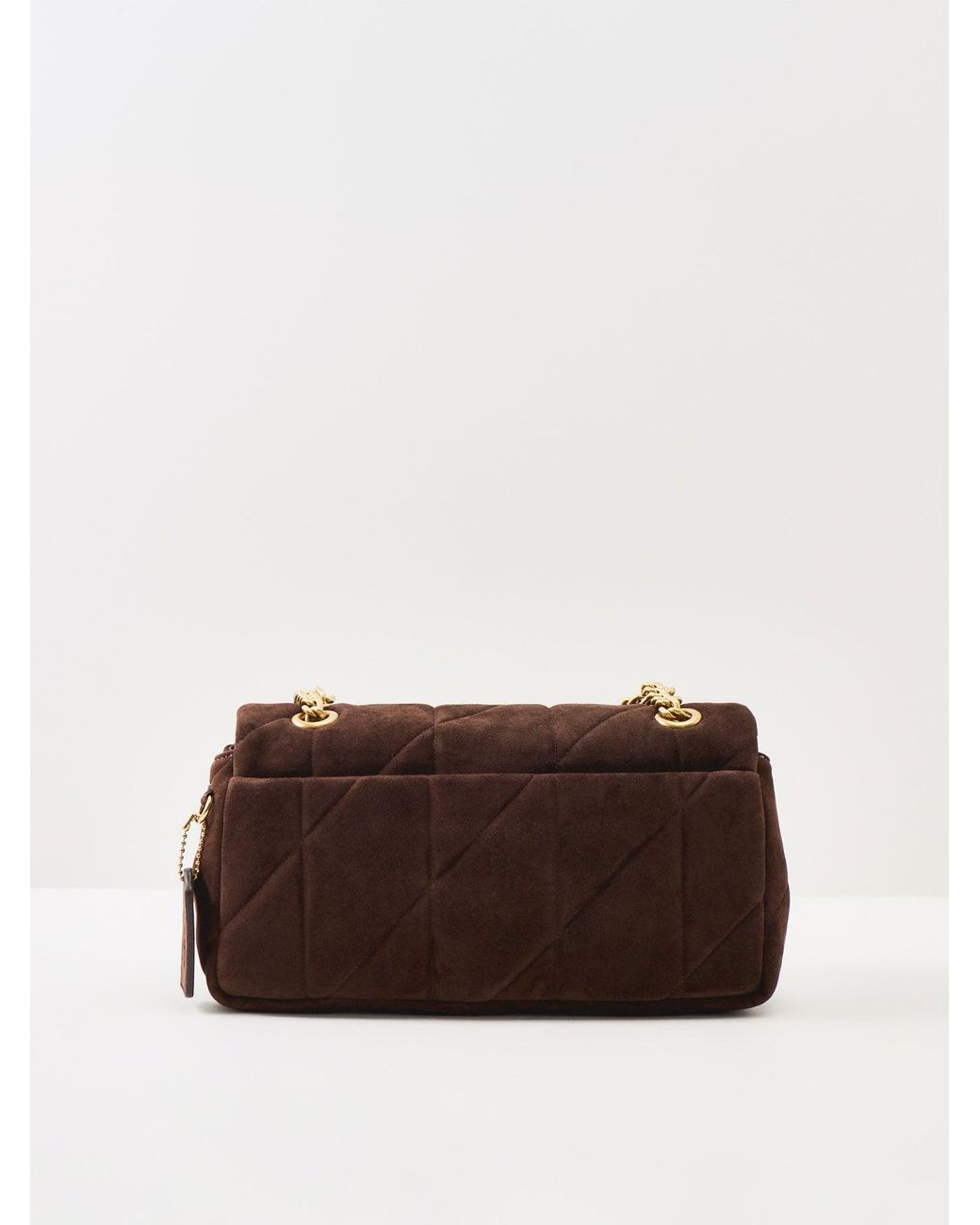 COACH Brown Goat Soft Quilted Suede Tabby Shoulder Bag 26