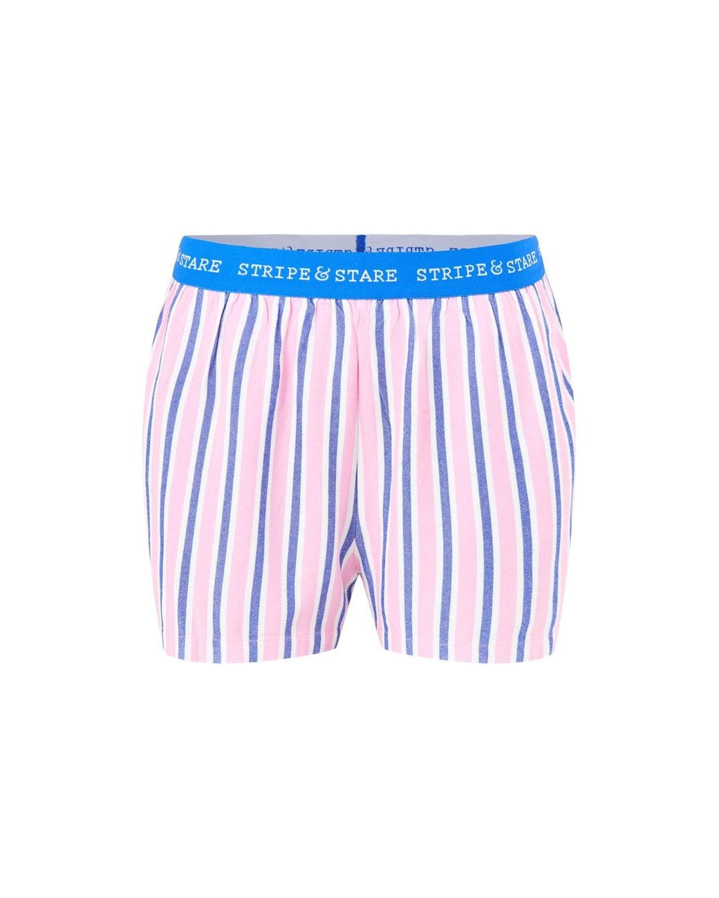 Stripe & Stare Blue Ecovera Pyjama Shorts Stripe