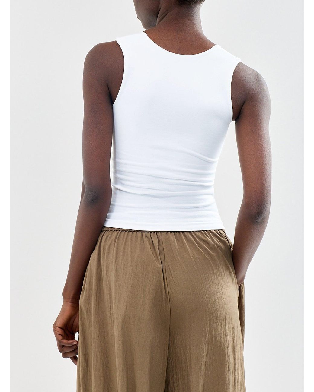 Free People White Clean Lines Muscle Cami