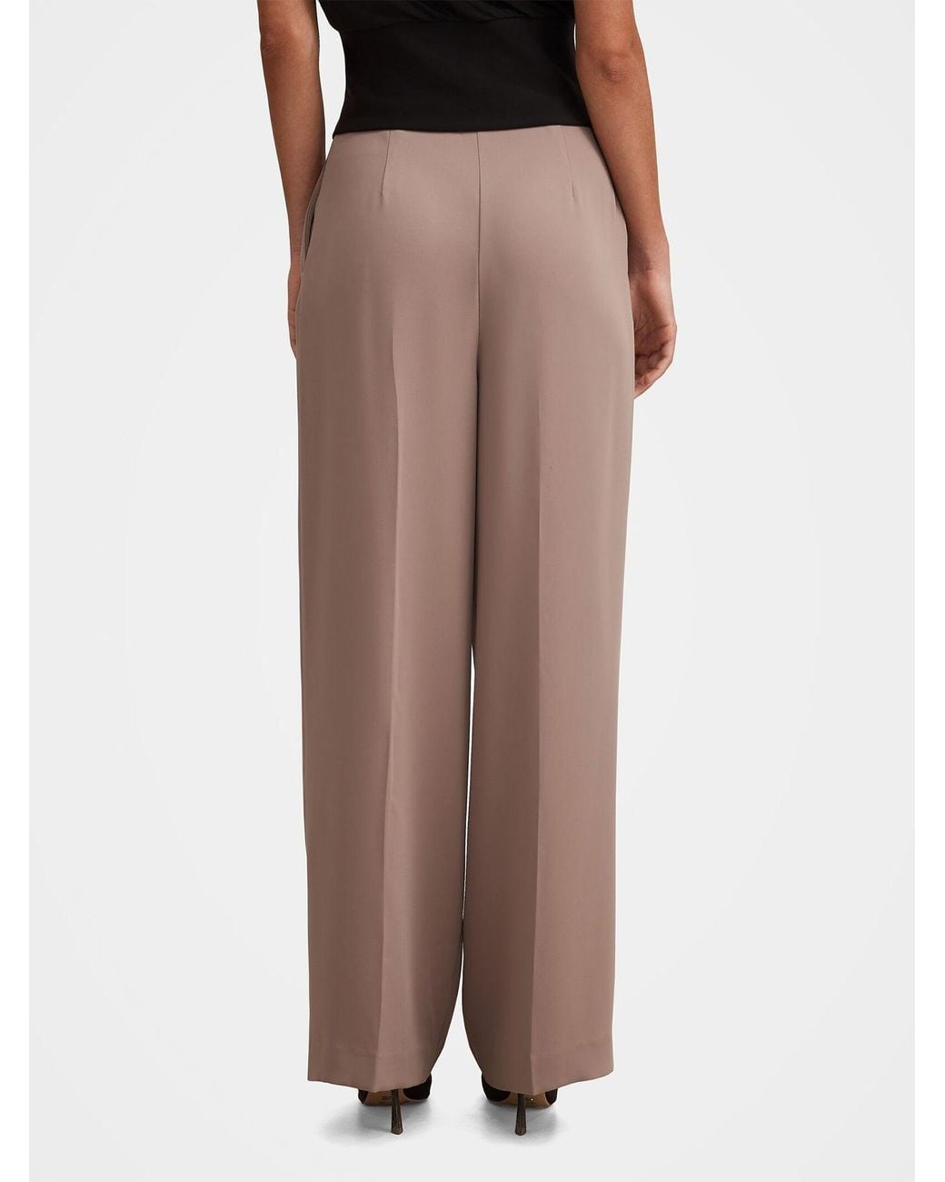 Forever New Brown Julia Pleated Wide Leg Pants