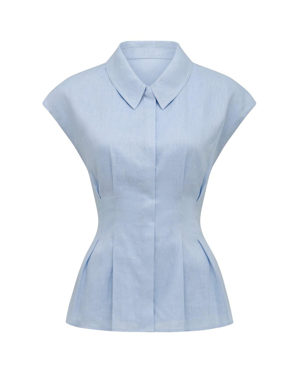 Forever New Blue Carina Pleated Shirt