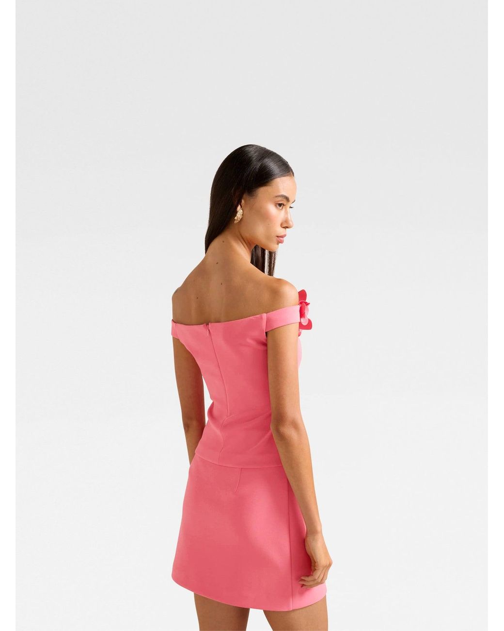 Forever New Pink Faye Applique Bardot Top