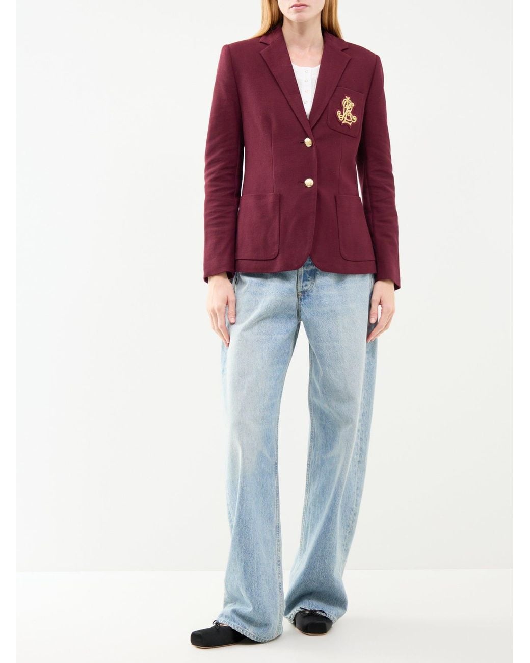Ralph Lauren Purple Anfisa Blend Lined Blazer