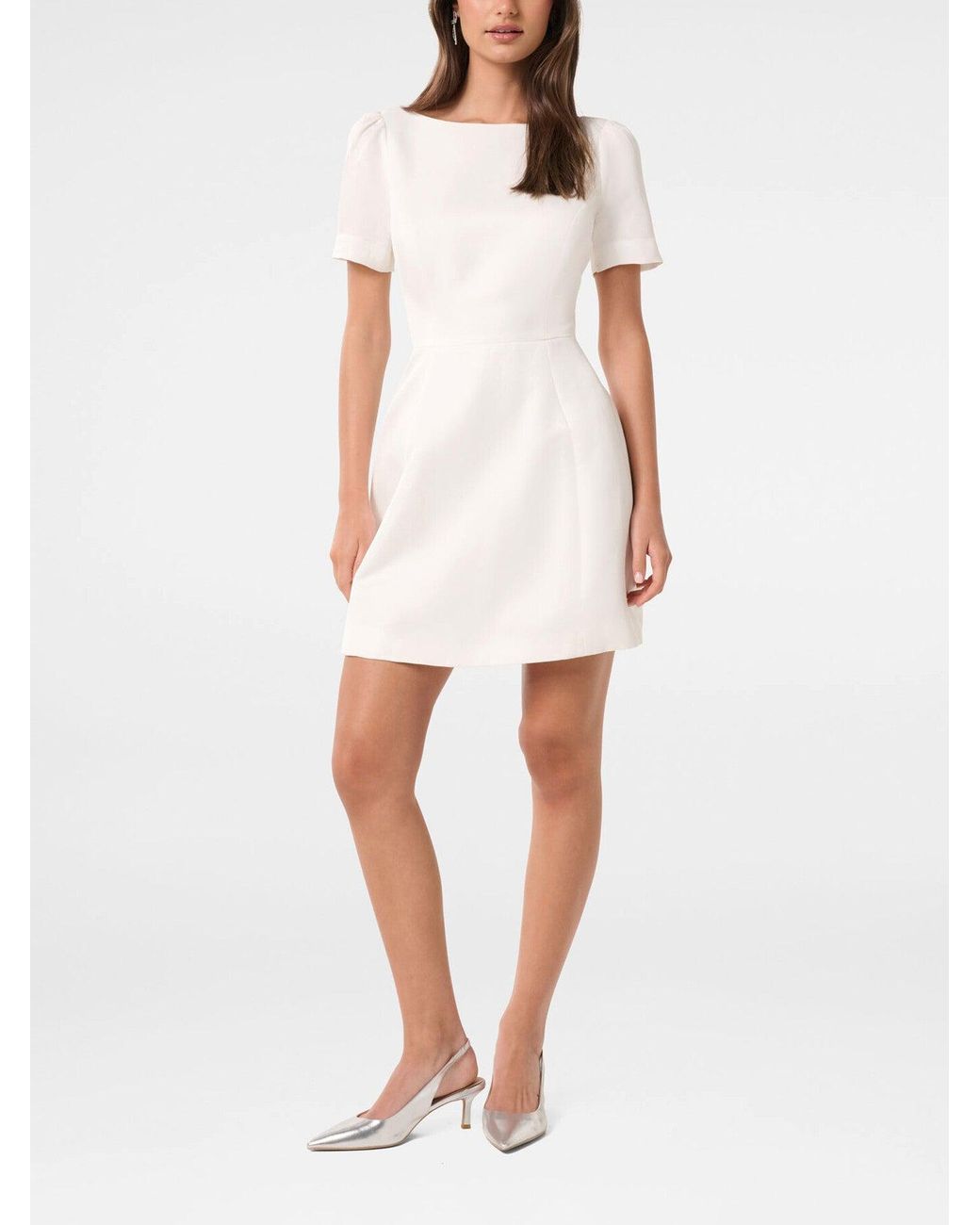 Forever New White Women's Simone Bow Back Mini Dress