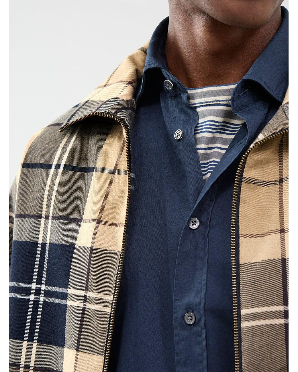 Hartford Blue Paul Peach Twill Shirt for men