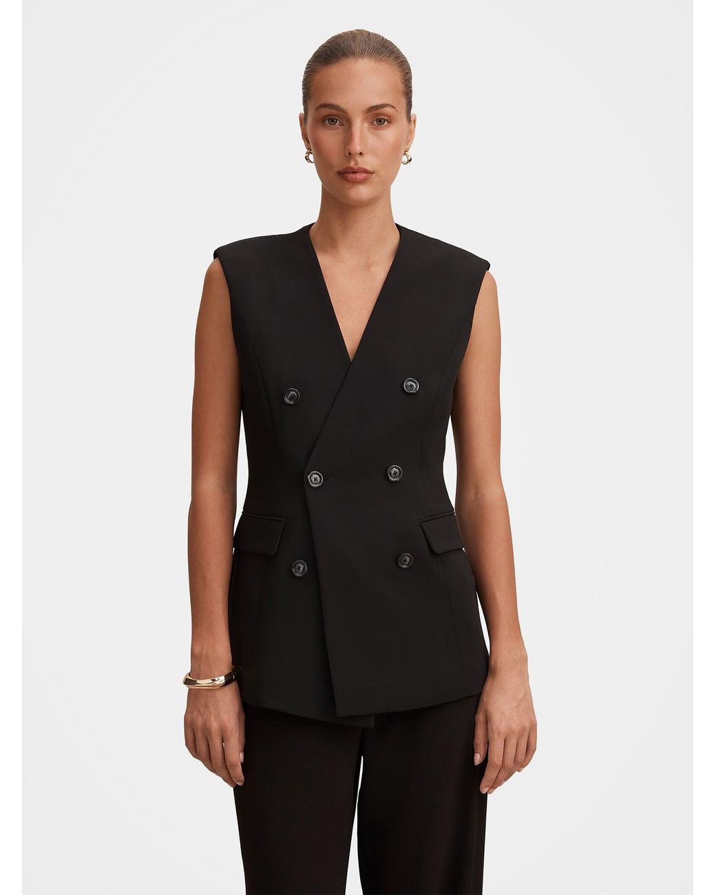 Forever New Black Myra Sleeveless Blazer
