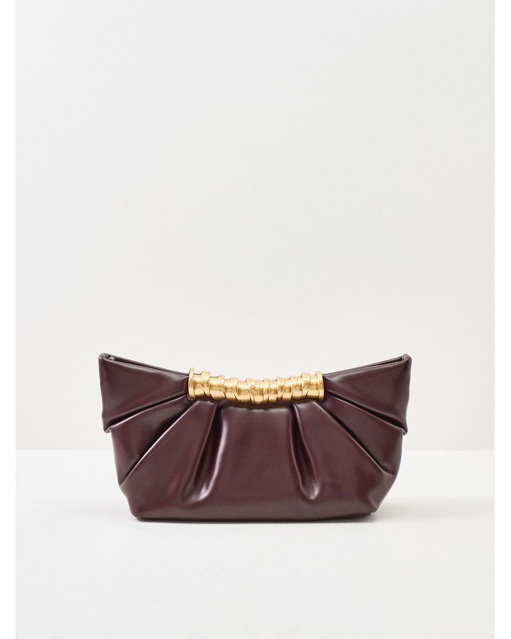 JW PEI Purple Leia Pleated Clutch Bag
