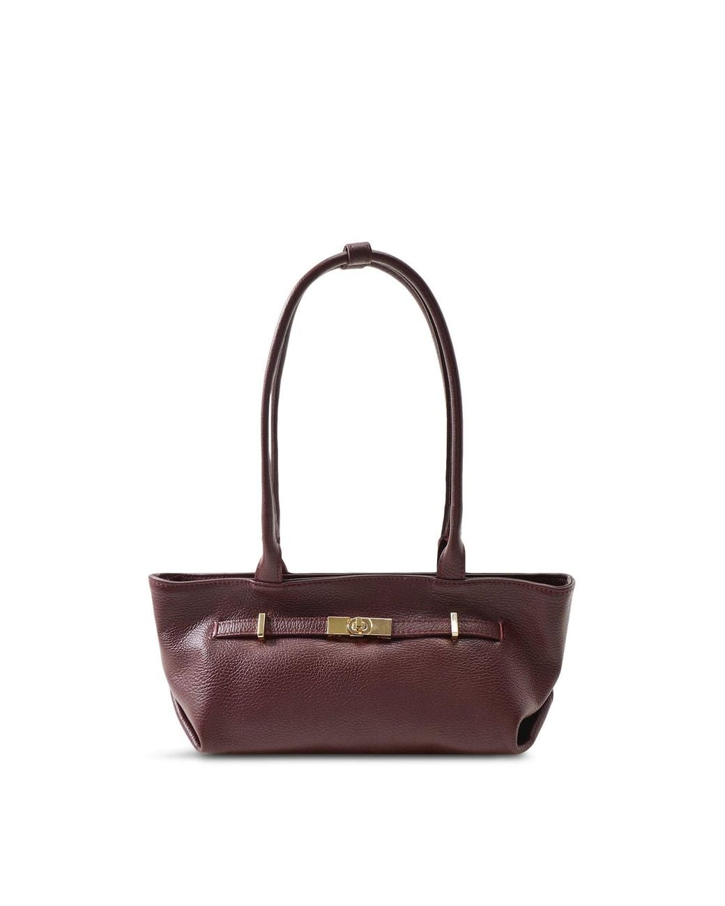 Marlon White Bacil Long Handle Leather Shoulder Bag