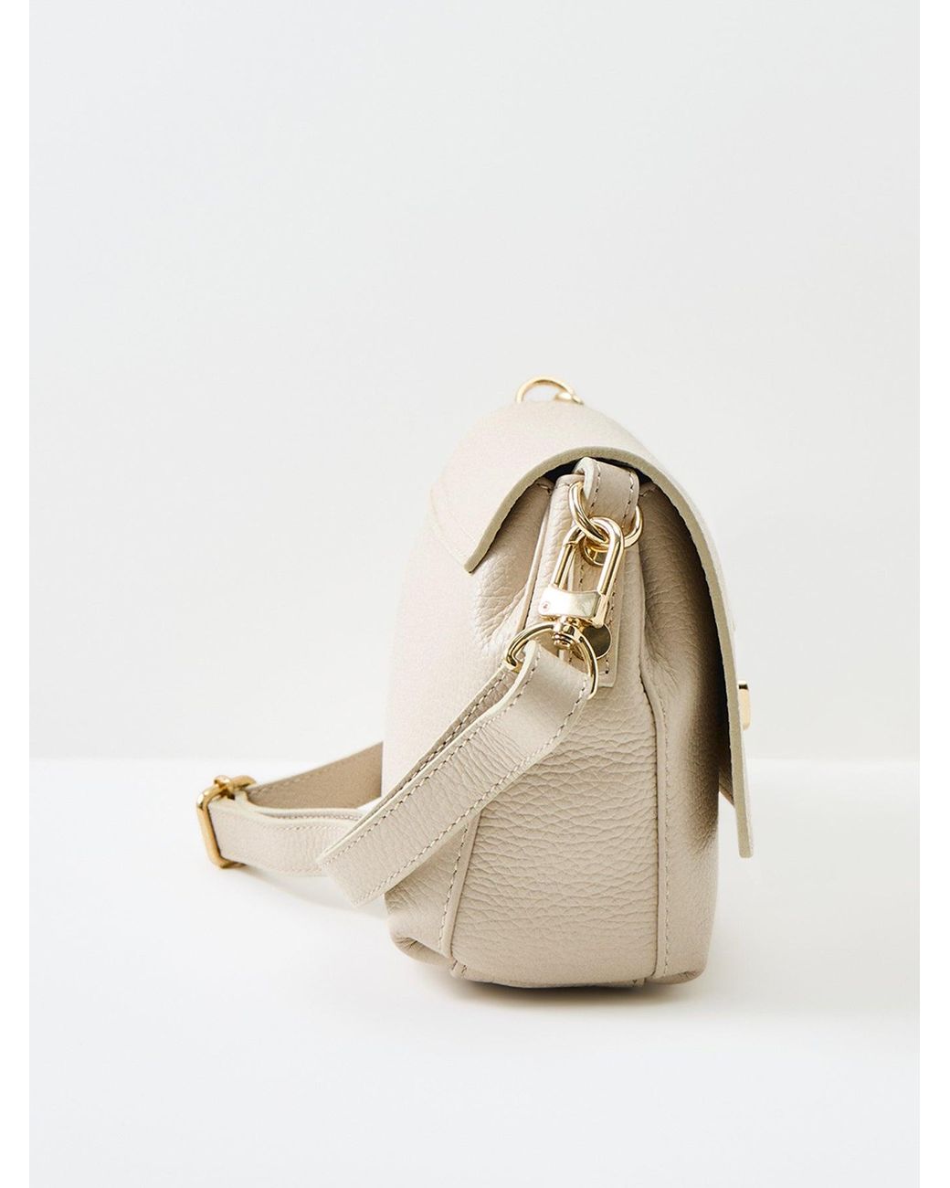 Apatchy London White Maisie Midi Shoulder Bag