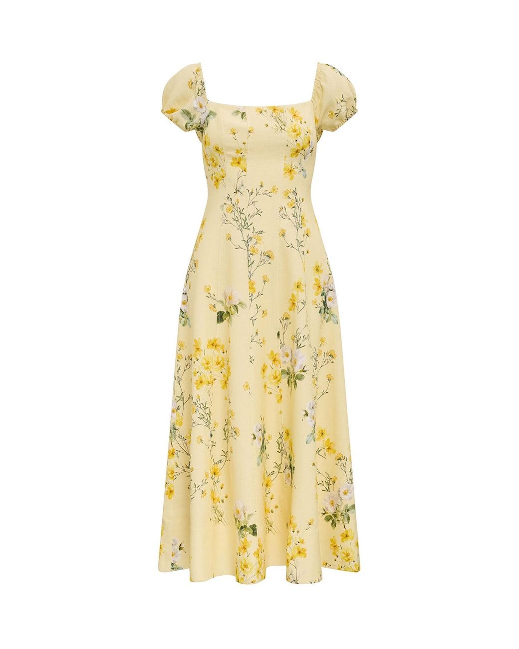 Forever New Metallic Sadie Cap Sleeve Midi Dress Printed