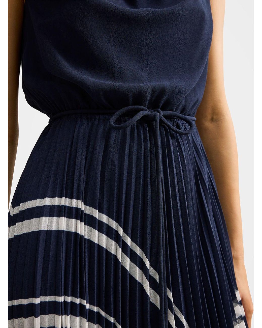 Forever New Blue Addie Pleated Midi Dress