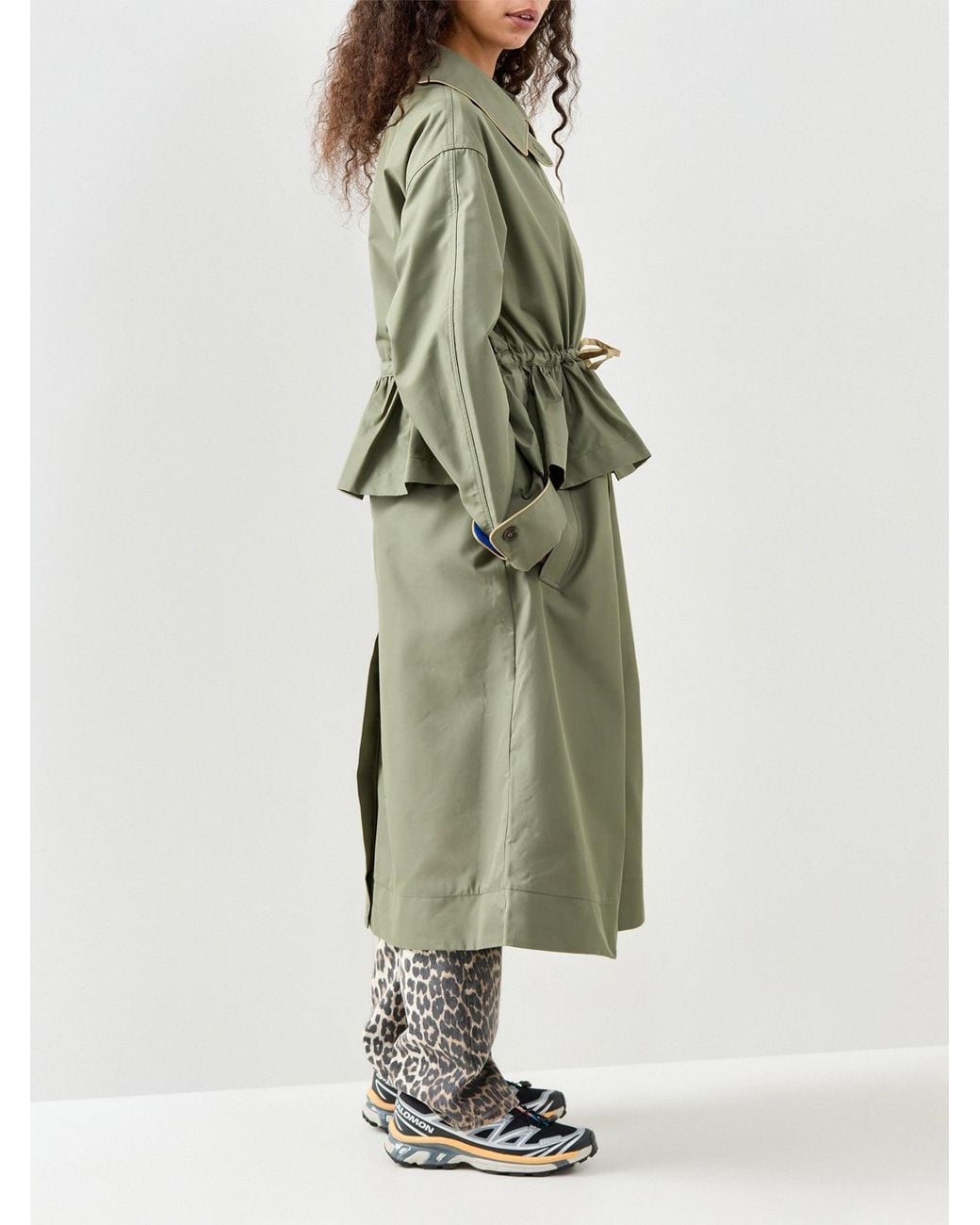 Damson Madder Green Myrtle Trench Coat