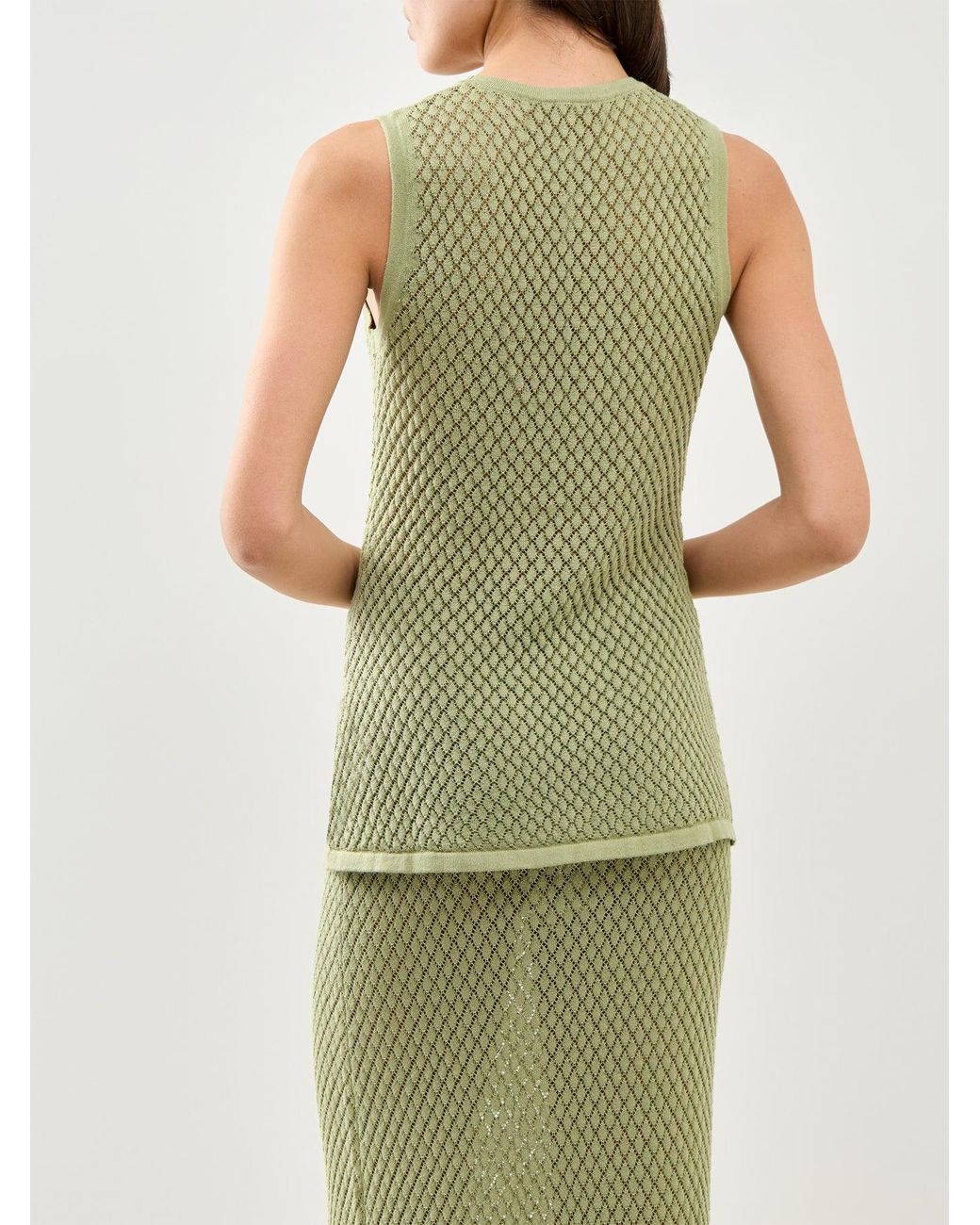 Pretty Lavish Green Imani Pointelle Knit Waistcoat