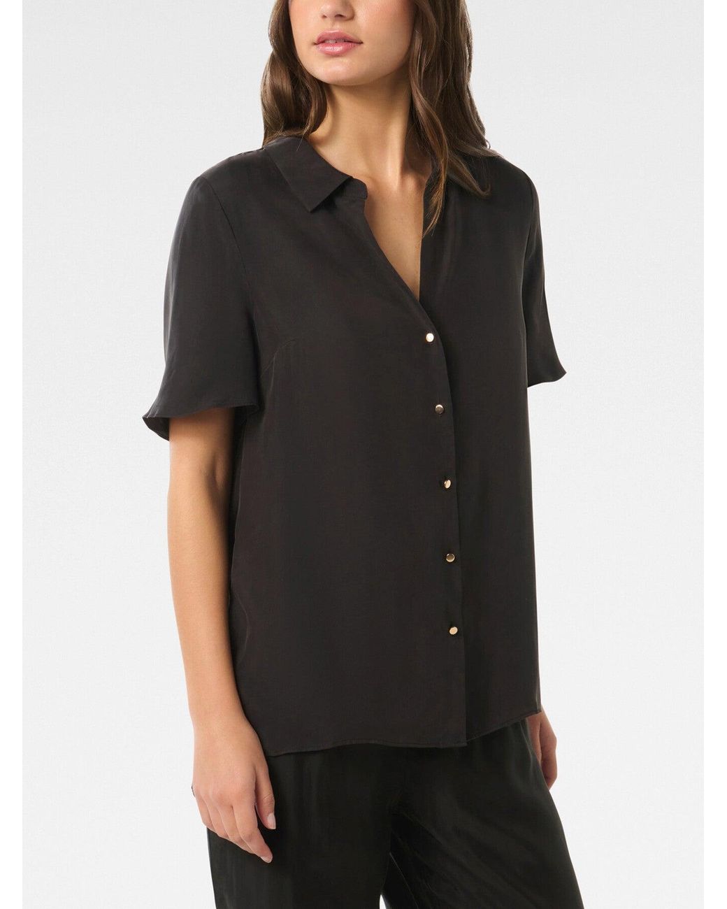 Forever New Black Betsy Cupro Shirt