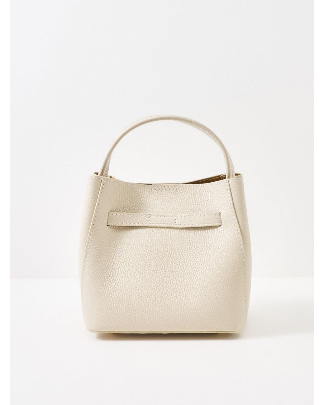 Marlon White Wonder Golden Lock Bucket Bag