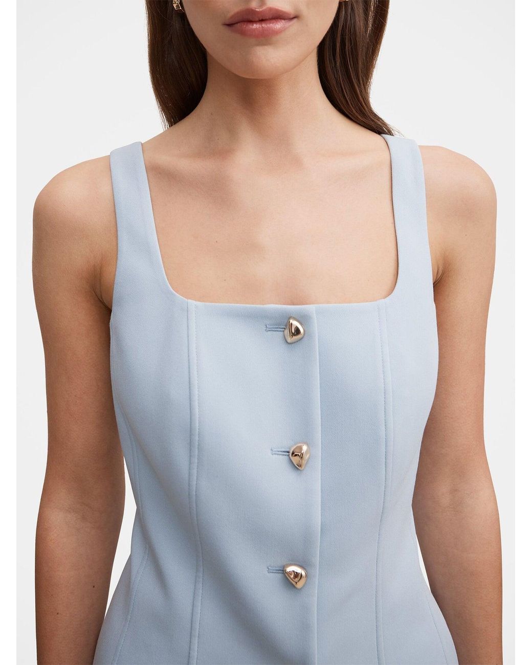 Forever New Blue Lee Square Neck Waistcoat