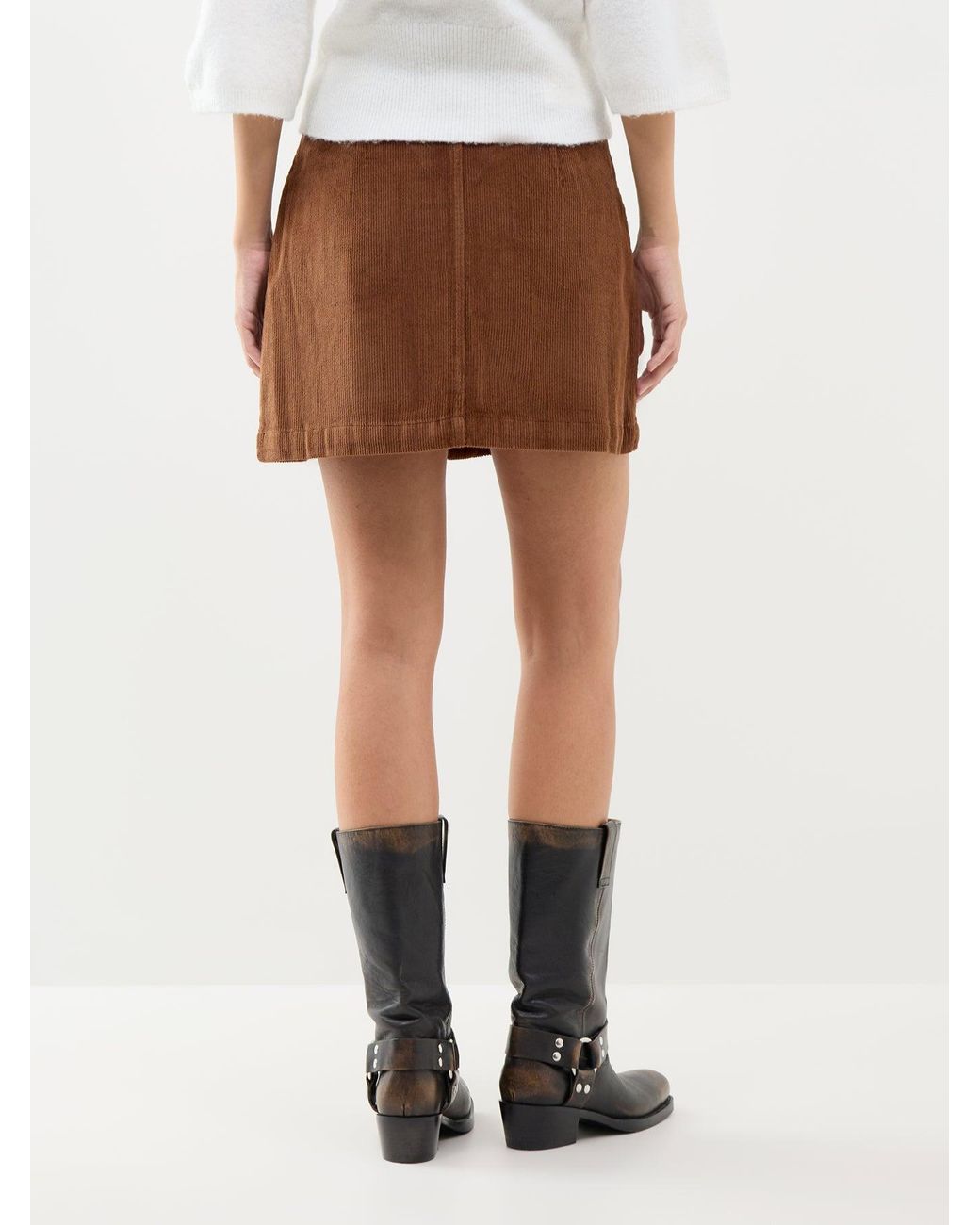 ONLY Brown Amazing Cord Mini Skirt –