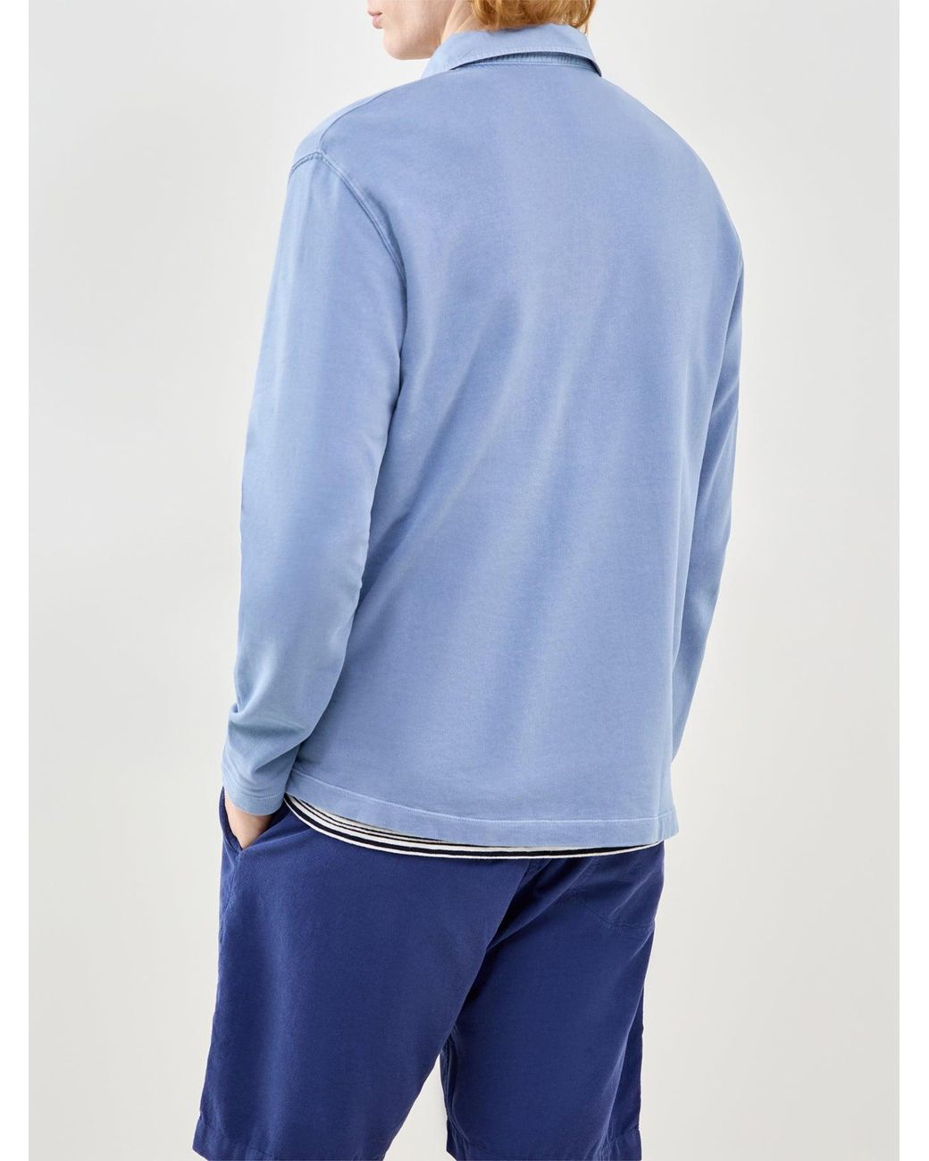 Hartford Blue Long Sleeve Rugby Shirt for men