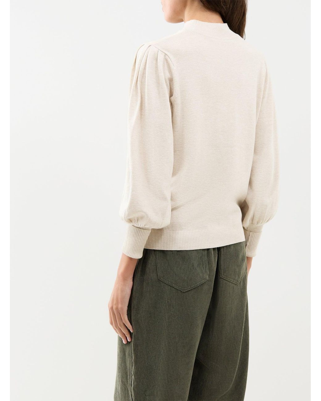 Soya Concept White Dollie 666 Long-Sleeved Mock Neck Knitted Jumper