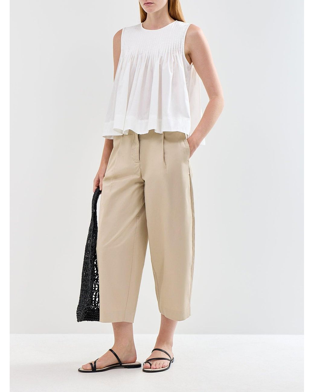 SELECTED Natural Carmen High Waist Cropped Pant