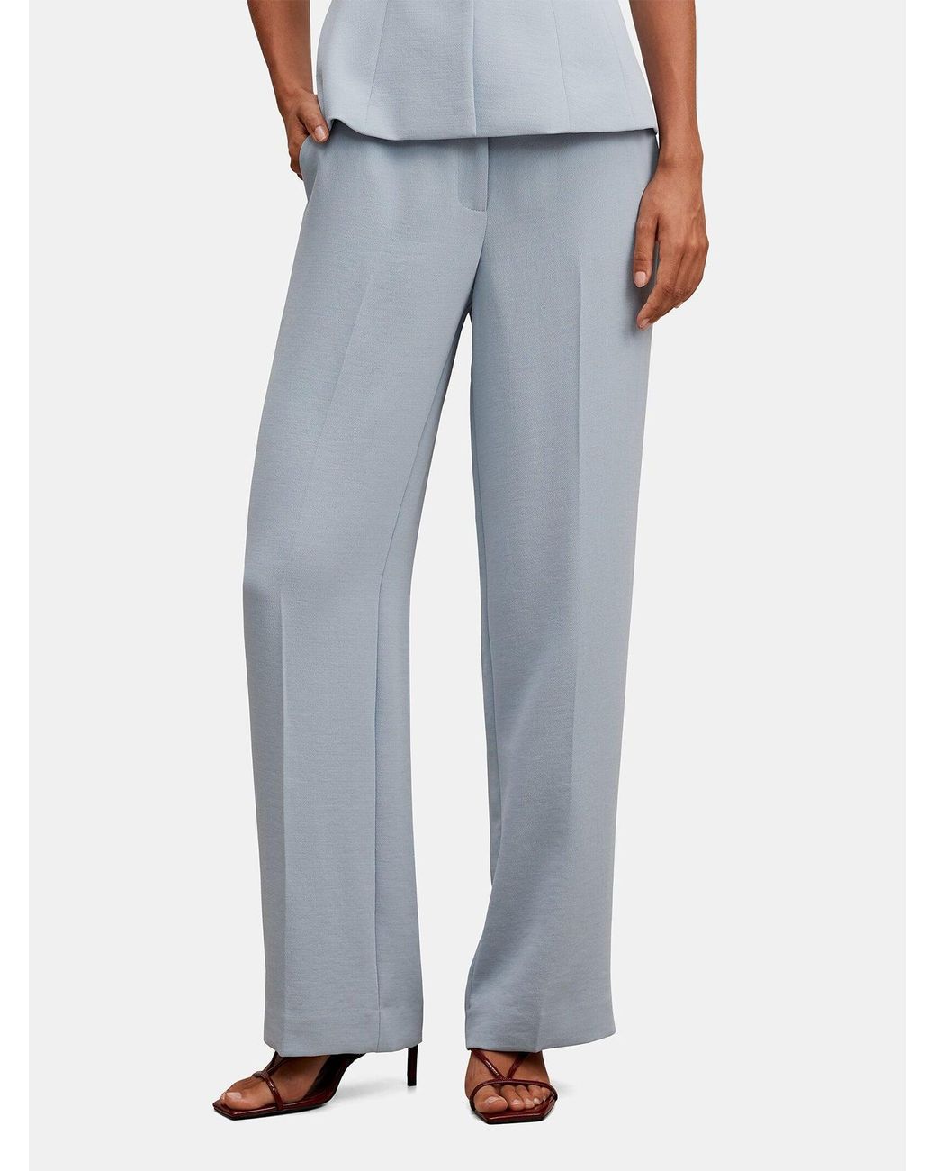 Forever New Blue Dani Straight Leg Trousers