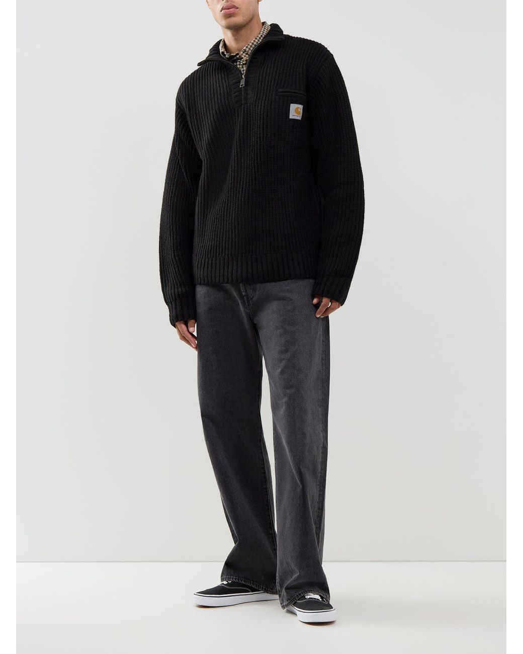 Carhartt Black Detroit Half-Zip Knitted Jumper for men