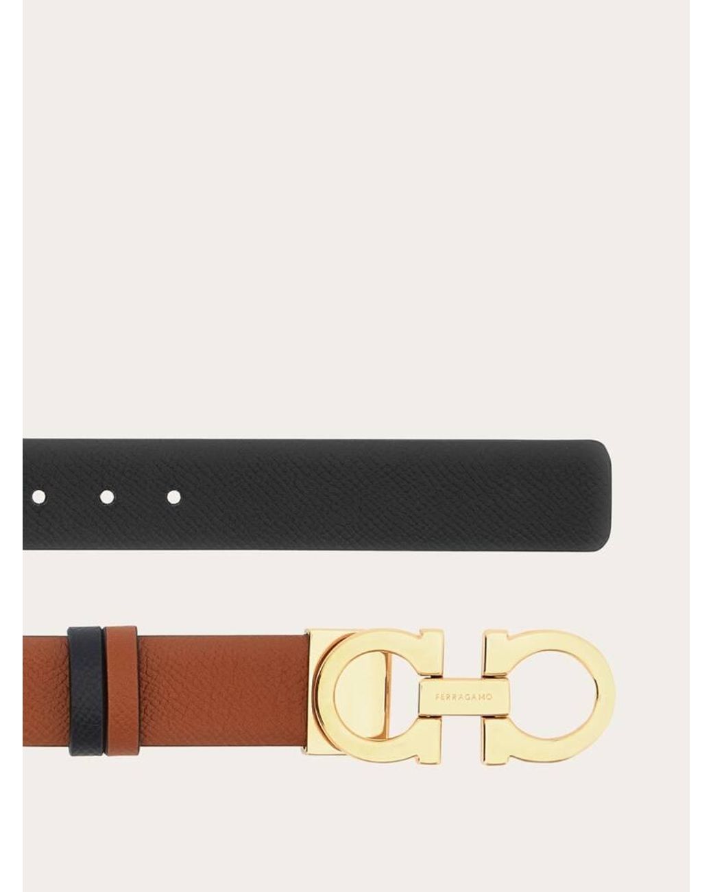 Ferragamo White Reversible And Adjustable Gancini Belt