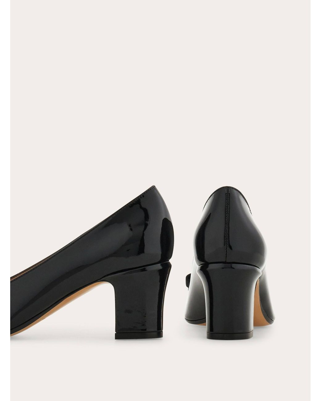 Ferragamo Black Vara Bow Block Heel Pump .5