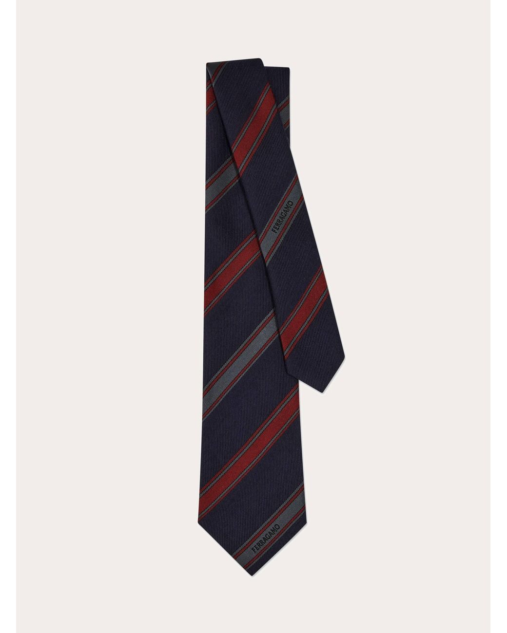Ferragamo Blue Regimental Jacquard Tie for men