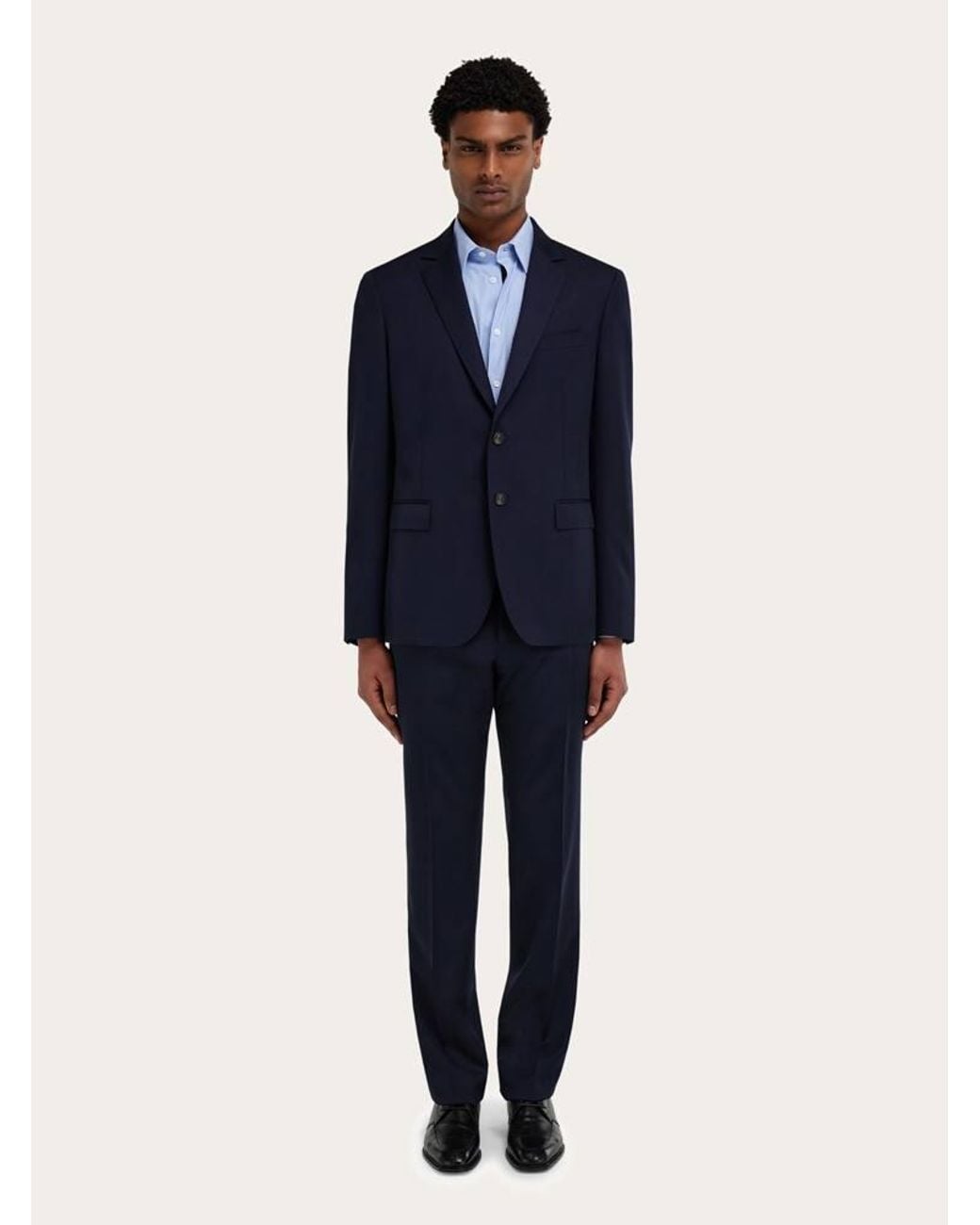 Ferragamo Blue Wool And Cashmere Faille Suit for men
