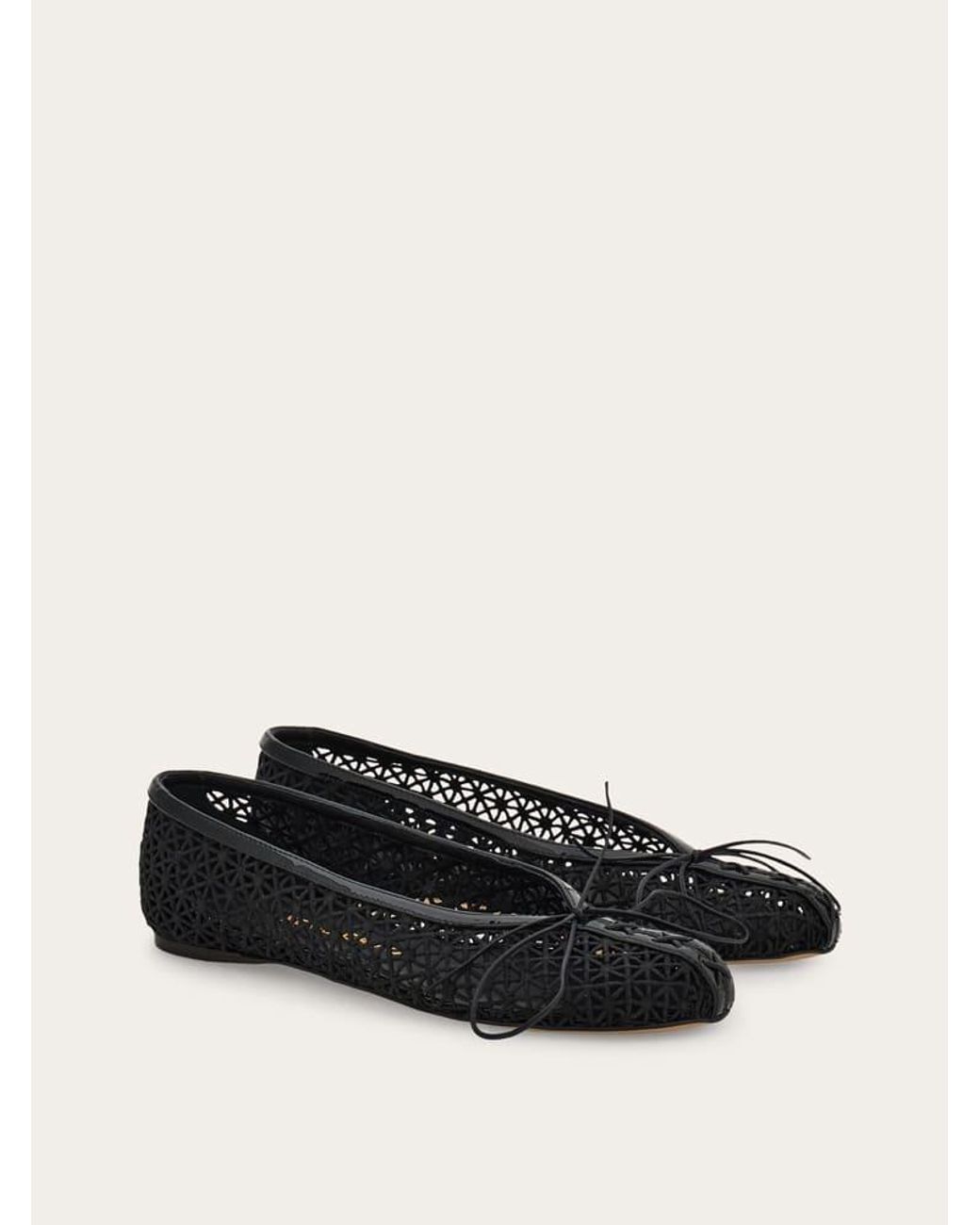 Ferragamo White Macramé Lace Ballet Flat .5