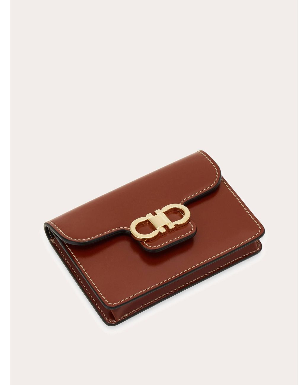 Ferragamo Brown Gancini Card Holder