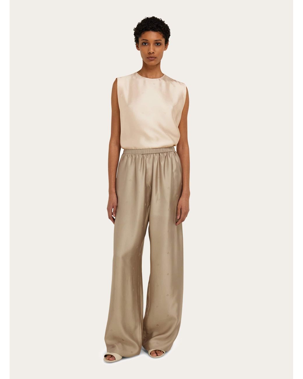 Ferragamo Natural Silk Trouser