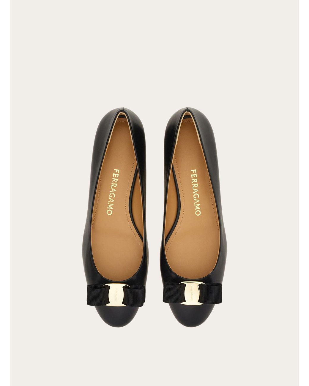 Ferragamo Black Varina Ballet Flat .5