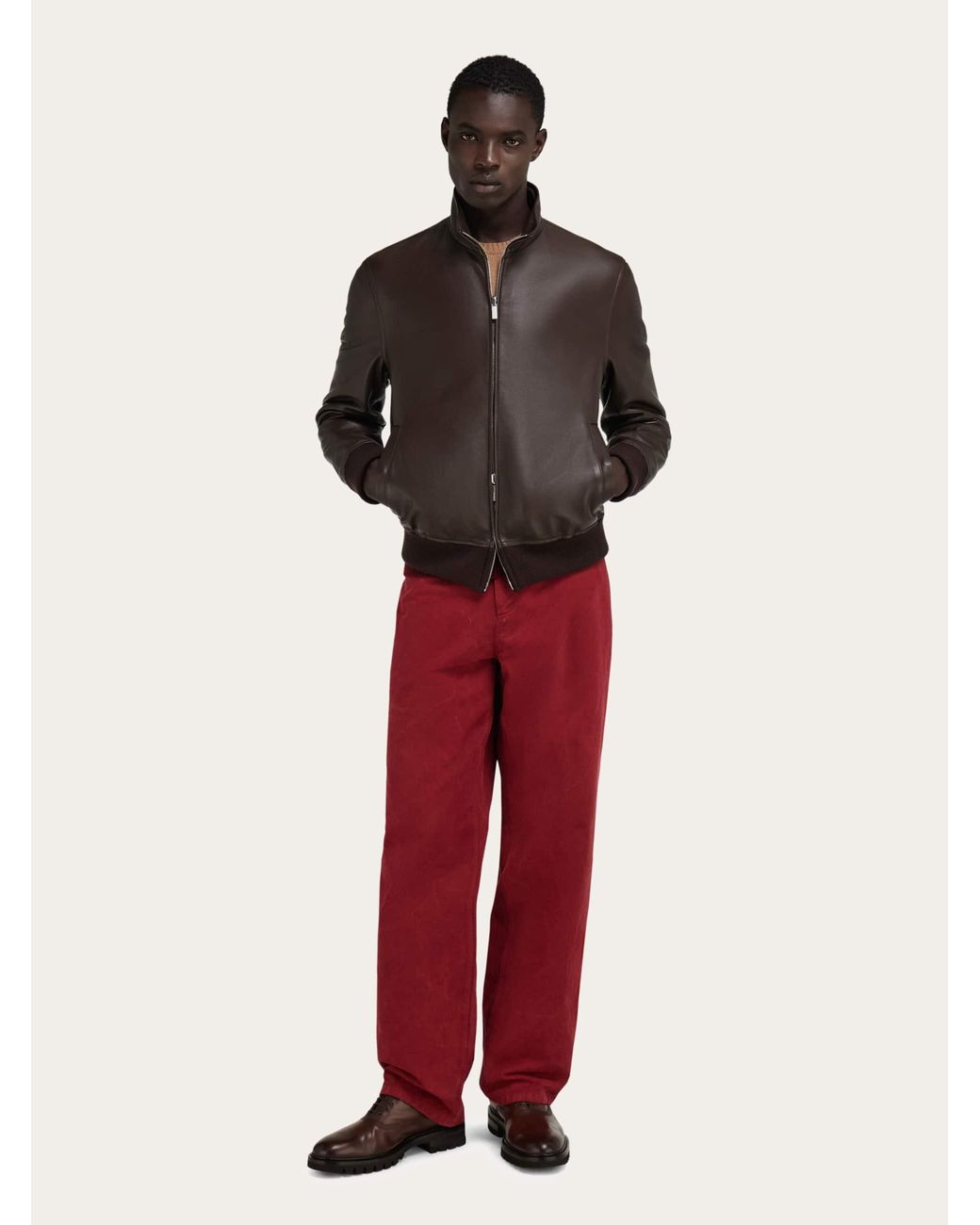 Ferragamo Black Nappa Leather Blouson for men