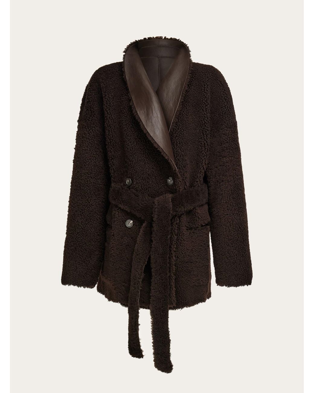 Ferragamo Black Reversible Shearling Jacket