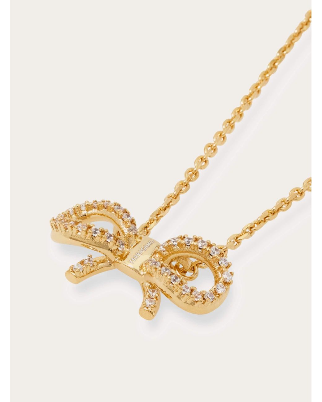 Ferragamo Natural Vara Bow Pendant Necklace