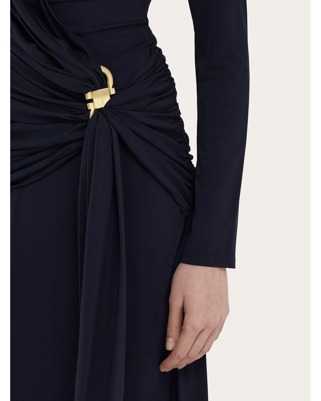 Ferragamo Blue Midi Wrap Dress