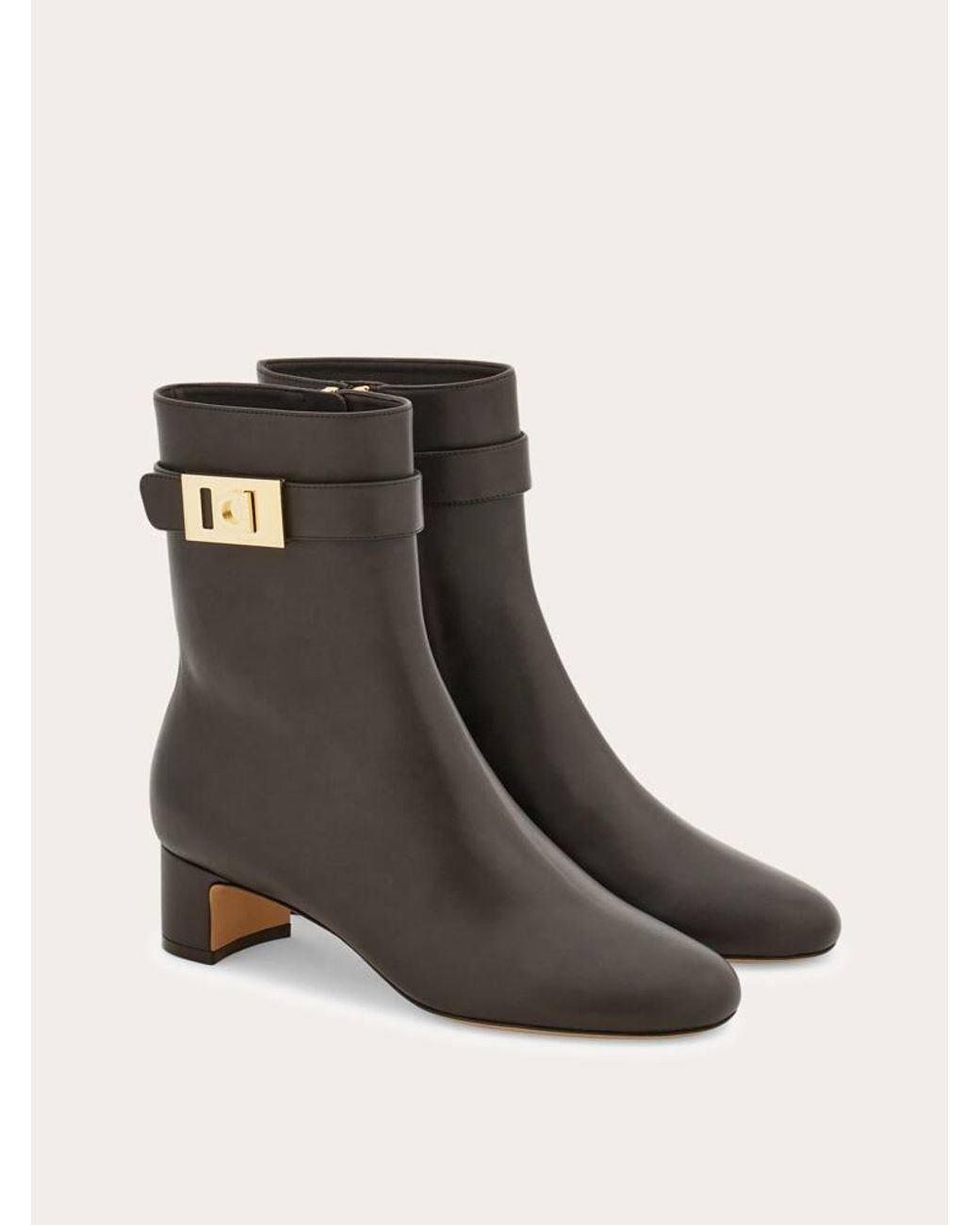 Ferragamo Black Hug Buckle Ankle Boot